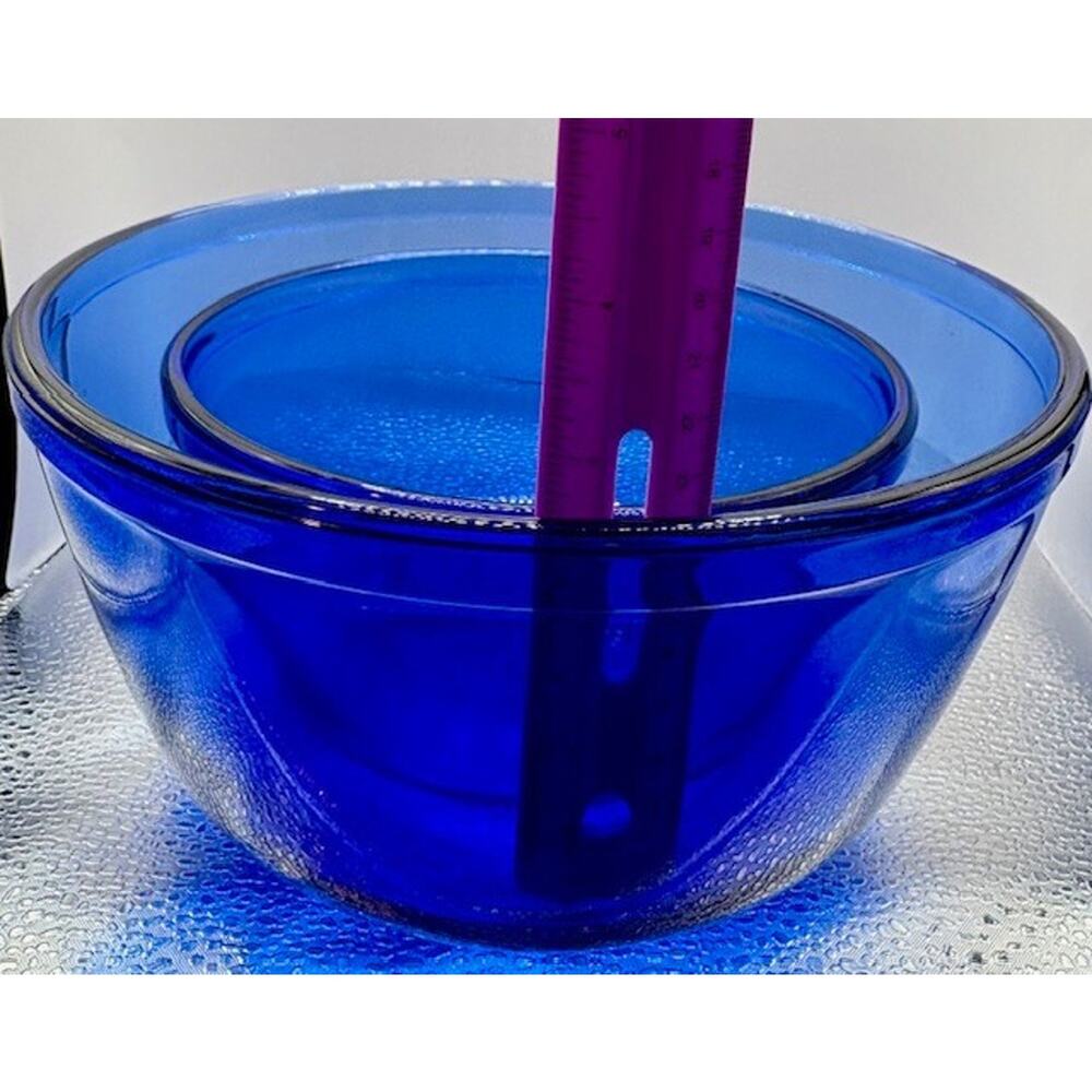 Cobalt Blue Mixing Bowls Anchor Hocking Vintage Set of 2 - 2.5 Qt & 1 Qt